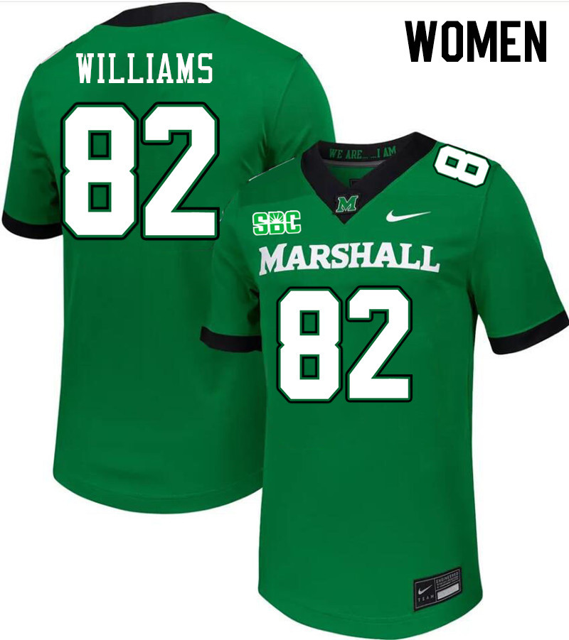 Women #82 Marcel Williams Marshall Thundering Herd SBC Conference College Football Jerseys Stitched-